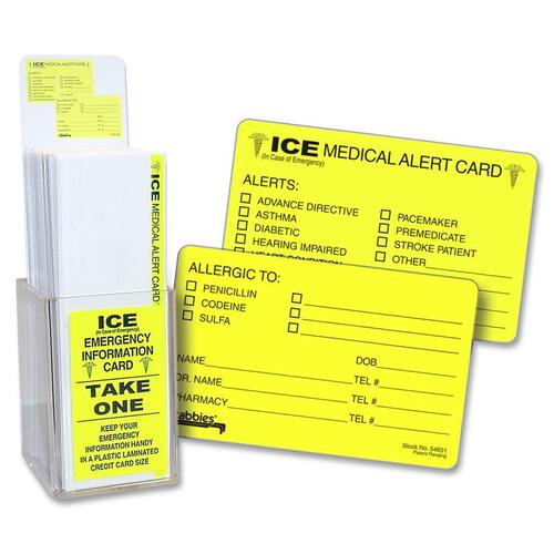 Tabbies Acrylic Emergency Information Card Display