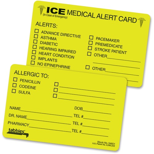 Tabbies Emergency Information Card