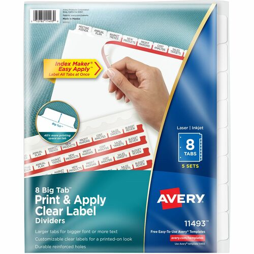 Avery Avery Big Tab Index Maker Clear Label Divider