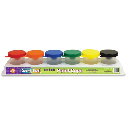 ChenilleKraft No-Spill Paint Cups - 6-Pack Multi Colored Tray