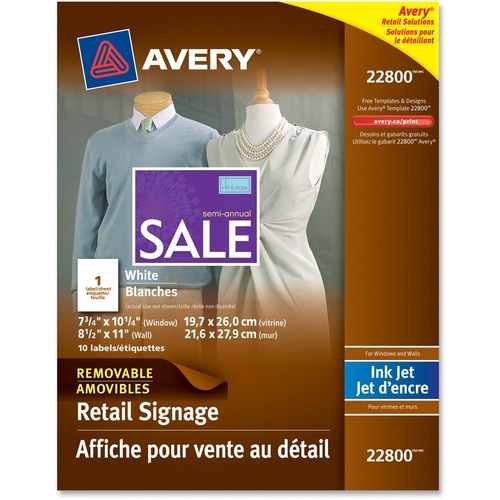 AVERY 22800 AVE22800  LABEL,WINDOW DECAL,8.5X11
