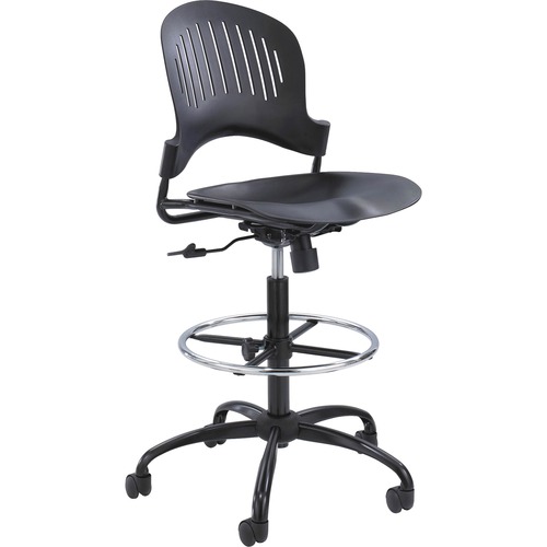 Safco Safco Zippi Plastic Extended-Height Chair - Black