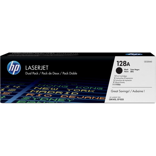 HP HP 128A (CE320AD) 2-pack Black Original LaserJet Toner Cartridges