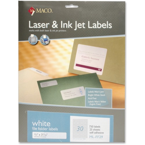 MACO Laser / Ink Jet File Folder Labels