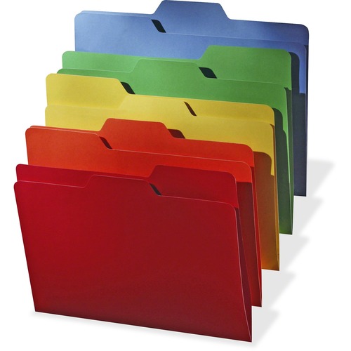 IdeaStream File Folders, 1/3 Cut, 11 Pt Stock, Letter, Assorted, 80/PK