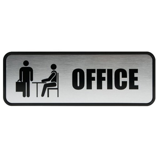 COSCO Brushed Metal Office Sign