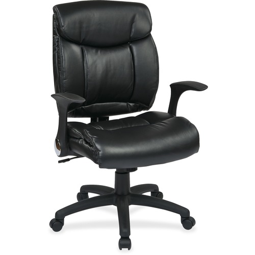 WorkSmart FL89675 Faux Leather Managers Chair with Flip Arms