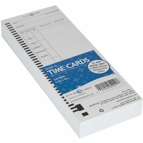 Pyramid Time Systems Time Cards for Models 4000 & 5000 Series Time Clo