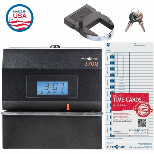 Pyramid Time Systems Pyramid Time Systems 3700 Heavy-Duty Time Clock & Document Stamp
