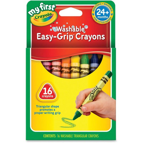 Crayola My First Washable Triangular Crayons, Wax,16/Set