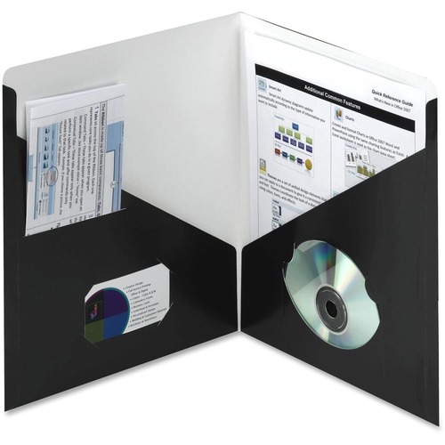 Smead Smead 87990 Black Contemporary Classic Two-Pocket File Folders