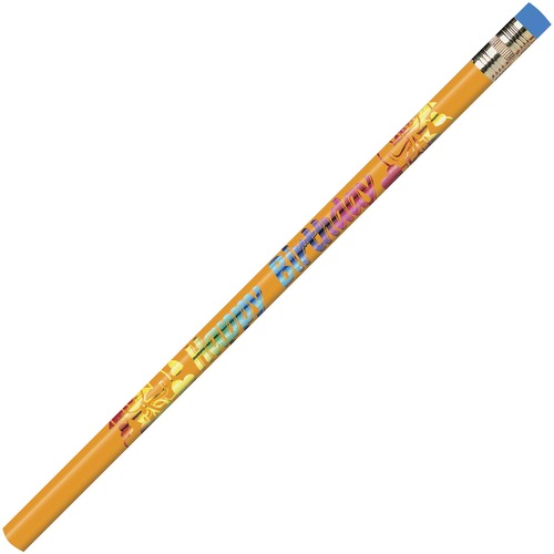 Moon Products Decorated Wood Pencil, Happy Birthday, #2, Black/Blue/Gr