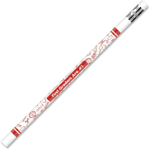 Moon Products Decorated Wood Pencil, First Graders Are #1, #2, White B