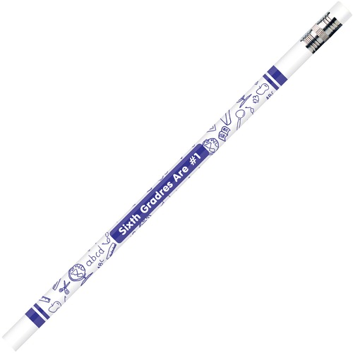 Moon Products Decorated Wood Pencil, Sixth Graders Are #1, HB #2, Whit