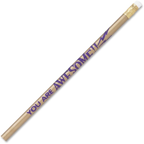 Moon Products Decorated Wood Pencil, You Are Awesome, HB #2, Gold Barr