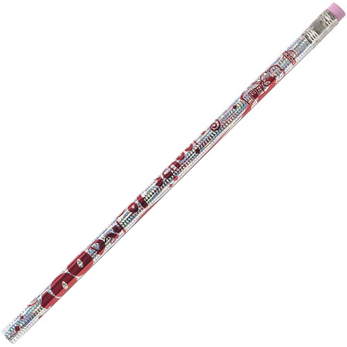 Moon Products Decorated Woodcase Pencil, 100th Day, HB #2, Silver Barr