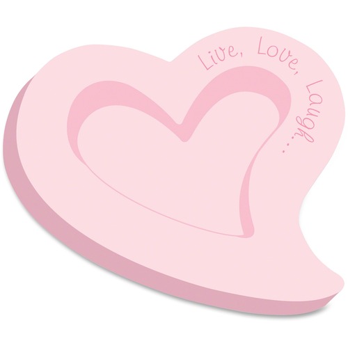 Redi-Tag Redi-Tag Pink Ribbon Curved Heart Notes