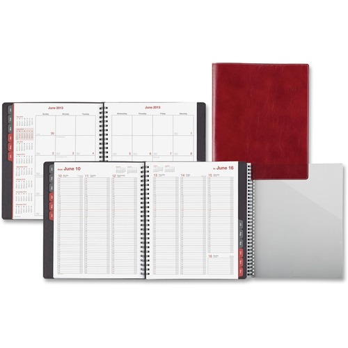 Day-Timer Red Vertical Format Weekly/Monthly Planner