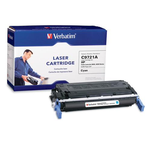 Verbatim Verbatim HP C9721A Cyan Remanufactured Laser Toner Cartridge