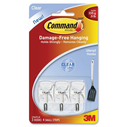Command Command Utensil Hooks with Clear Strips 17067CLR
