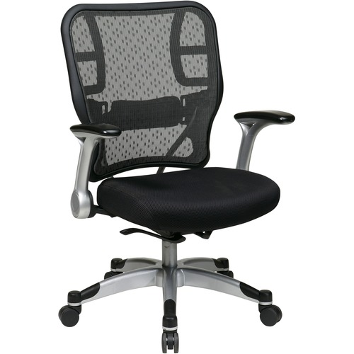 Office Star Grid/Mesh Chair w/ Flip Arms