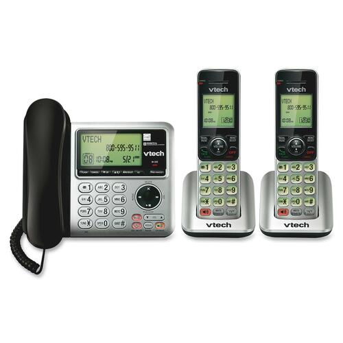 VTech CS6649-2 DECT 6.0 Expandable Corded/Cordless Phone with Answerin
