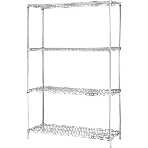 Lorell Lorell Industrial Chrome Wire Shelving Starter Kit