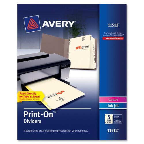 Avery Avery Ivory Customizable Print-On Dividers