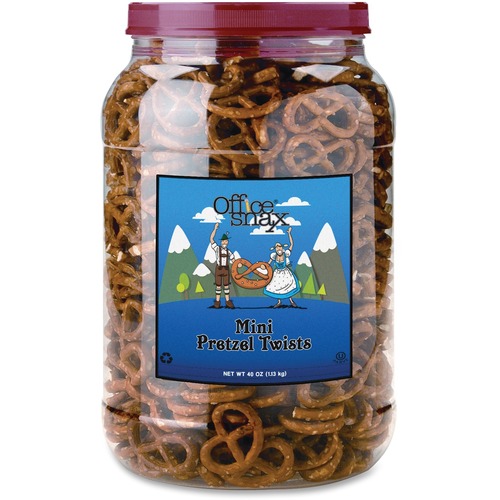 Office Snax Larger Canister Mini Twist Pretzels