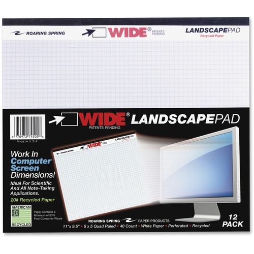 Roaring Spring Wide Landscape Graph Paper Pad