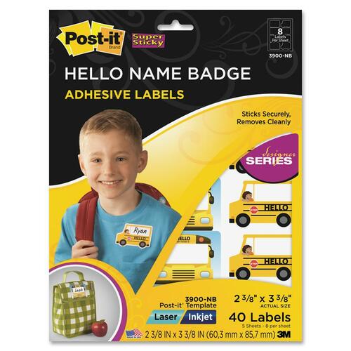 Post-it Post-it Super Sticky Hello Name Badge Labels