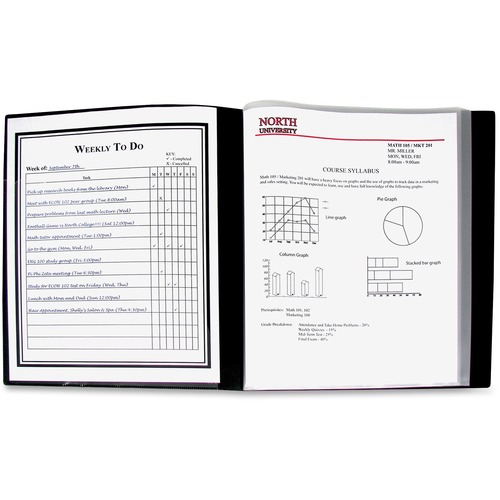 C-Line 24-Pocket Bound Sheet Protector Presentation Book, Black, 33240