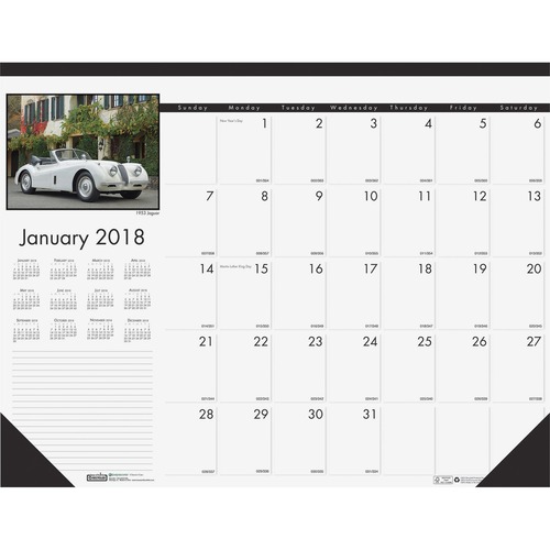 House of Doolittle Classic Cars Calendar Desk Pad