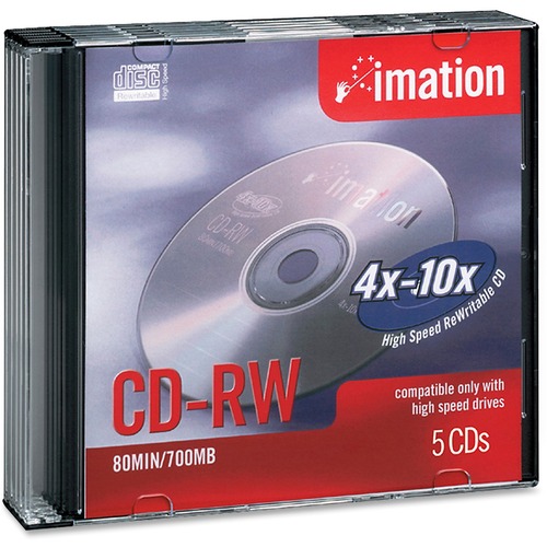Imation CD Rewritable Media - CD-RW - 12x - 700 MB - 5 Pack Jewel Case