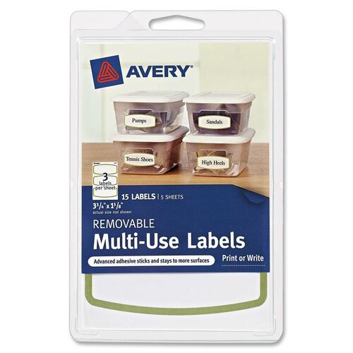 Avery Avery Removable Multi-Use Labels 41448, Green Border, 3-3/4