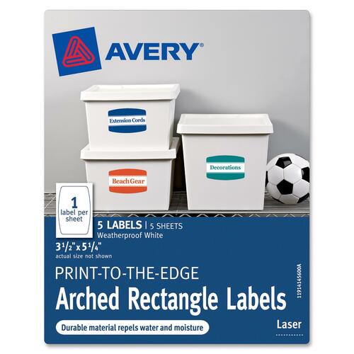 Avery Avery Print-to-the-Edge Arched Rectangle Labels