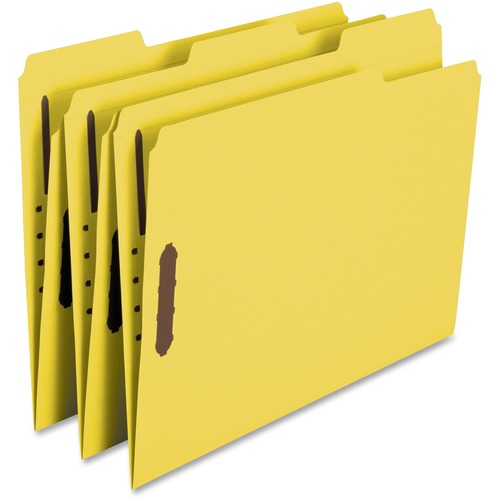 Smead Smead 12941 Yellow 100% Recycled Colored Fastener File Folders