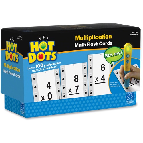 Hot Dots Flash Cards, Multiplication Facts 0-9