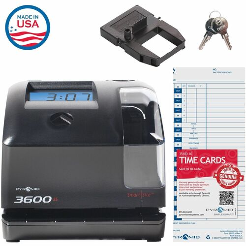 Pyramid Time Systems 3600SS SmartSite Time Clock & Document Stamp