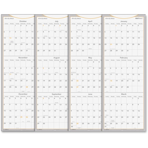 At-A-Glance Dry Erase Quarterly Wall Calendar