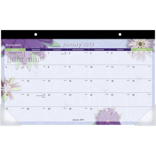 At-A-Glance Paper Flower Calendar Desk Pad