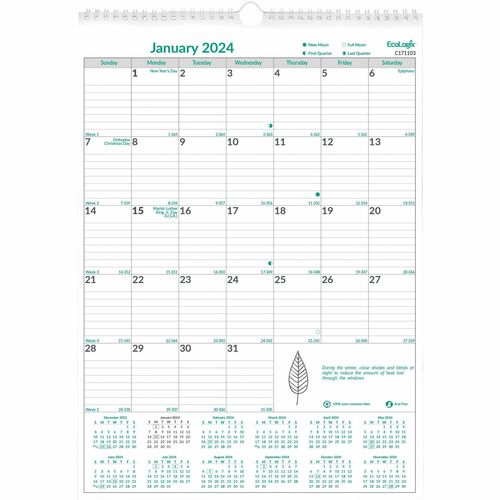 Rediform Rediform Ecologix Monthly Wall Calendar