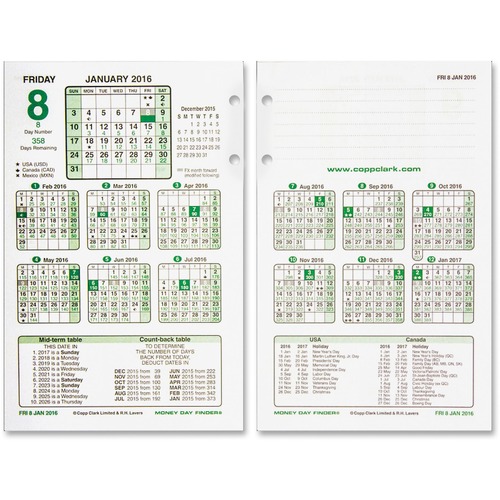 Rediform N. American Financial Desk Calendar Refill