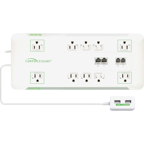 Compucessory Compucessory Slim 10-Outlet Surge Block Protector