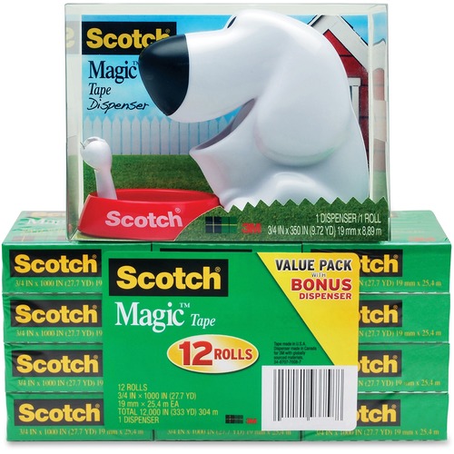 Scotch Scotch Magic Tape Dog Dispenser Value Pack