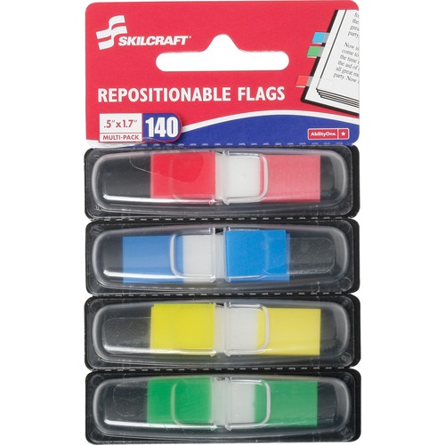 SKILCRAFT SKILCRAFT Self-stick Repositionable Color Flags