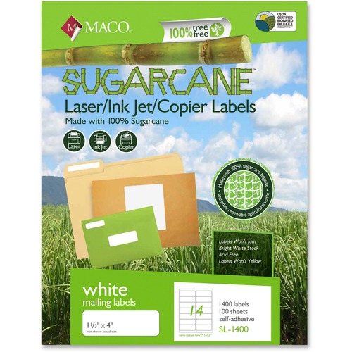 Maco MACO Laser / Ink Jet File / Copier Sugarcane Address Labels
