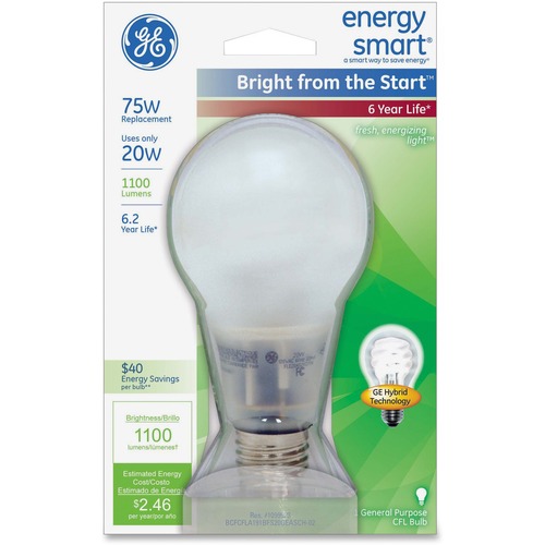 GE energy smart Bright from The Start CFL 20 Watt A21 1-Pack