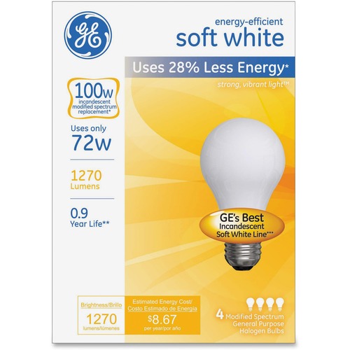 GE GE Energy-efficient Soft White 72 Watt A19 4-Pack