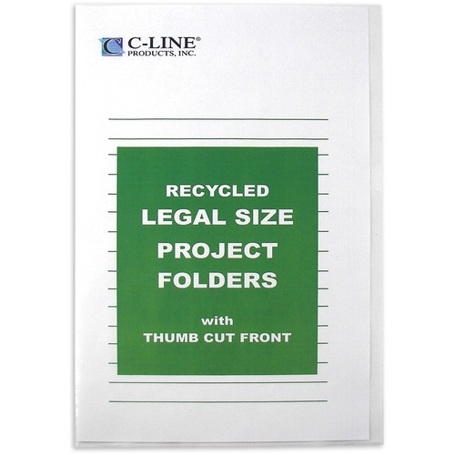 C-line Recycled Project Folders, Clear - Reduced Glare, LEGAL, 14 x 8